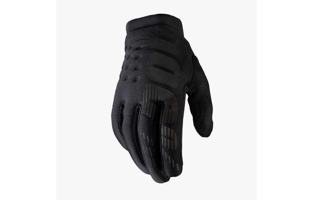 100% Guantes Brisker Black/Gray