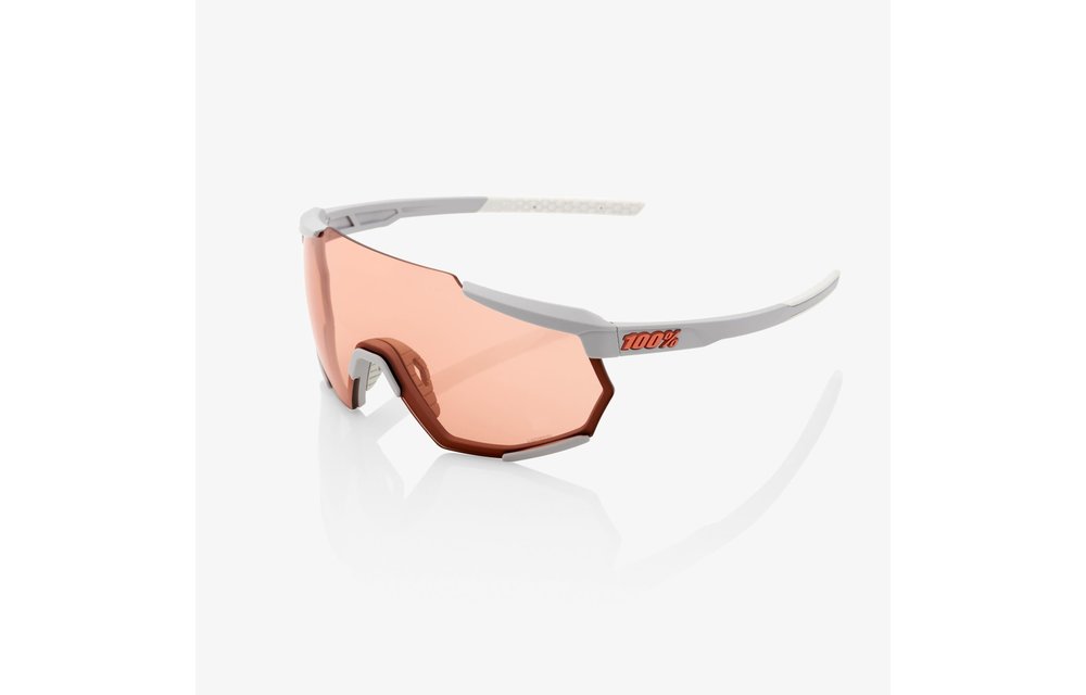 100% Lente Racetrap Soft Tact Stone Grey Hyper Coral
