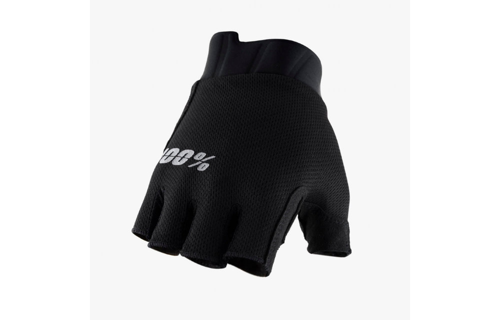 100% Guantes Exceeda Gel Short Finger Solid Black