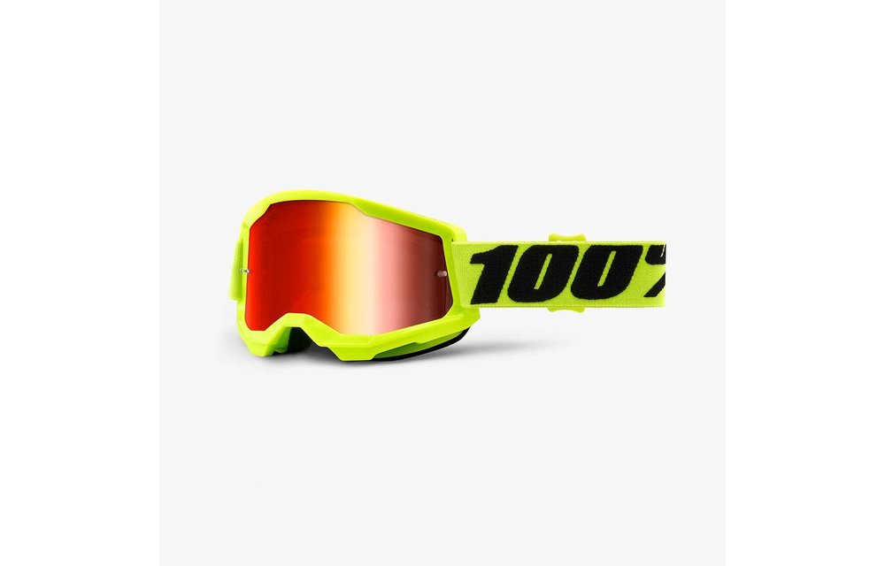100% Goggle Strata 2 Yellow Mirror Red