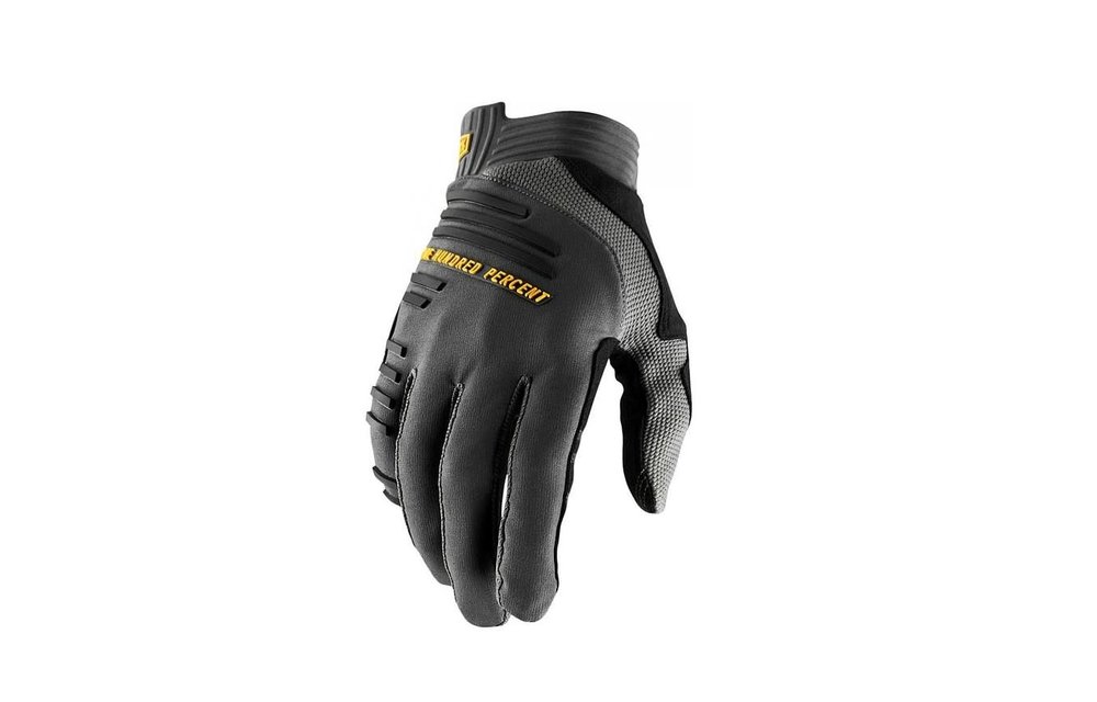 100% Guantes R-Core Charcoal