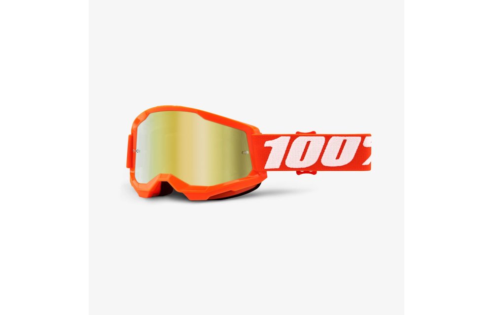 100% Goggle Strata 2 Orange Mirror Gold