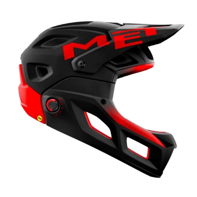 Met Casco Parachute MCR Mips Negro Rojo