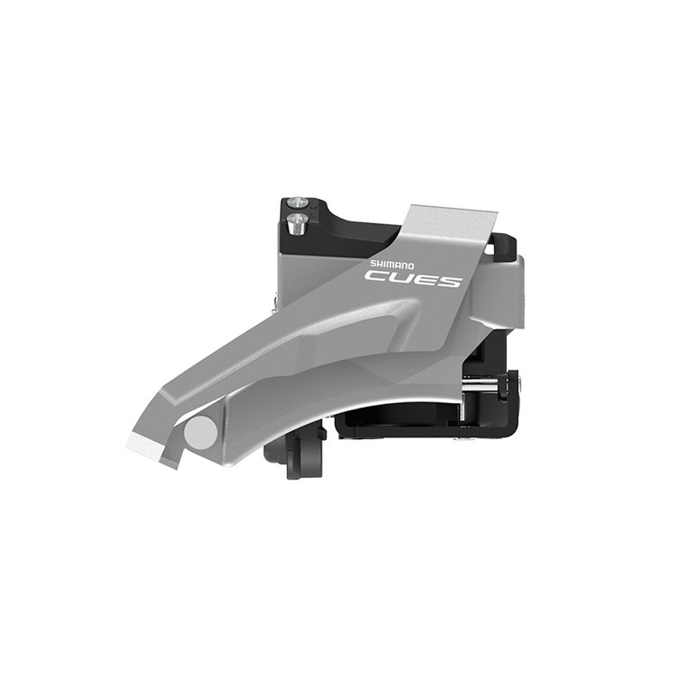 Shimano Deore FD-M4100-M Dérailleur avant – 10 vitesses, double battant latéral, traction avant, bande de serrage, argenté/noir