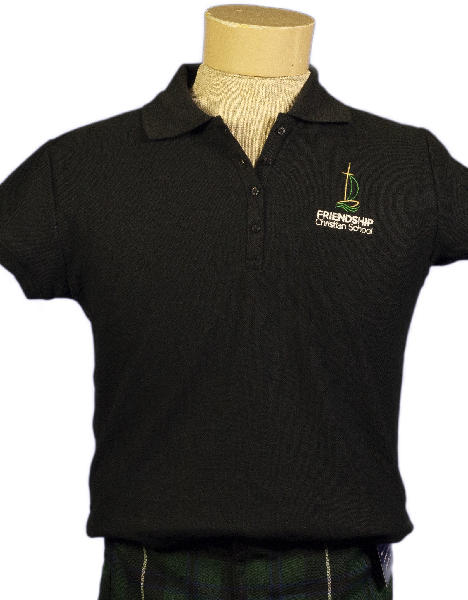 Girls short-sleeve polo (9715) with FCS logo