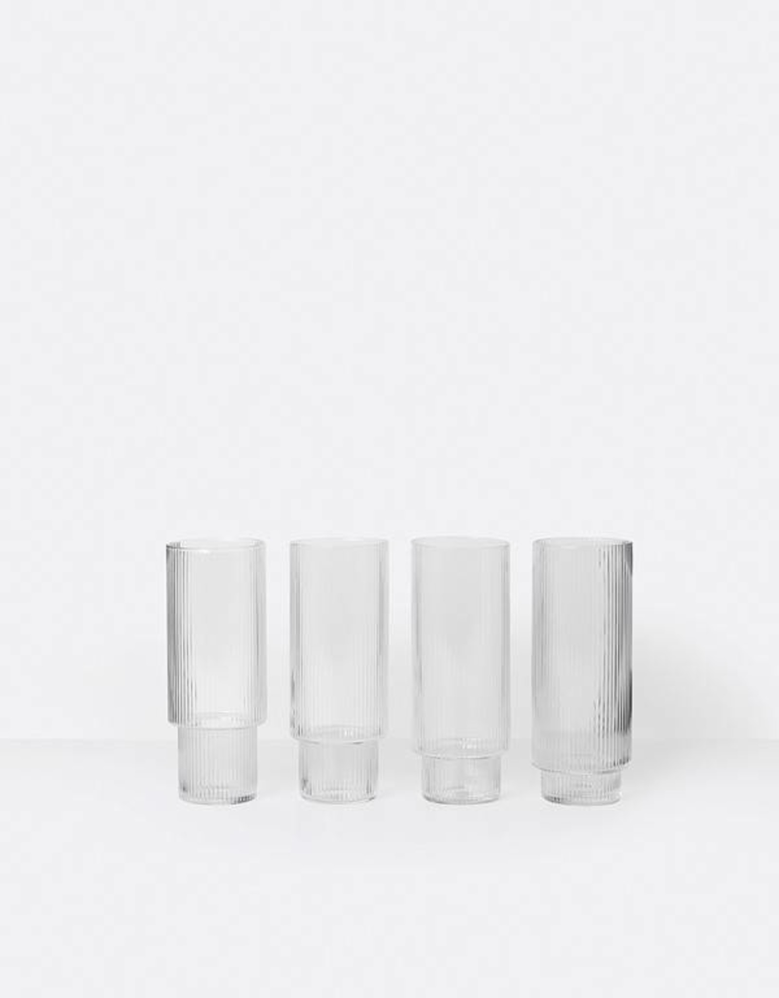 Ferm Living Ripple Long Drink Glasses (Set of 4)