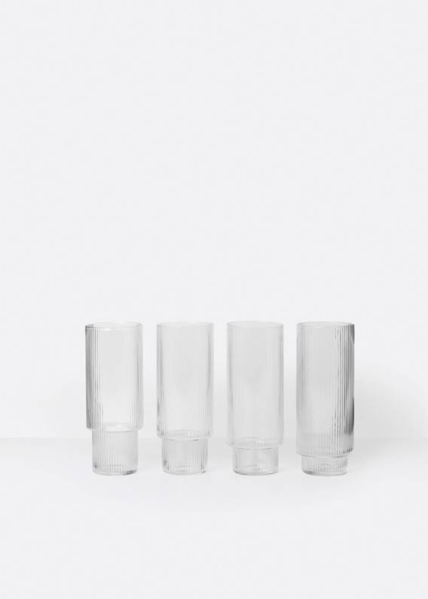 Ferm Living Verres Longs Ripple (Ens. de 4)