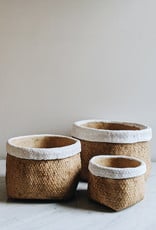 Trim Basket Weave Cement Pot