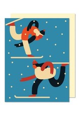 Paperole Carte de Souhaits - Skieurs
