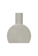 Debossed Stoneware Vase - White