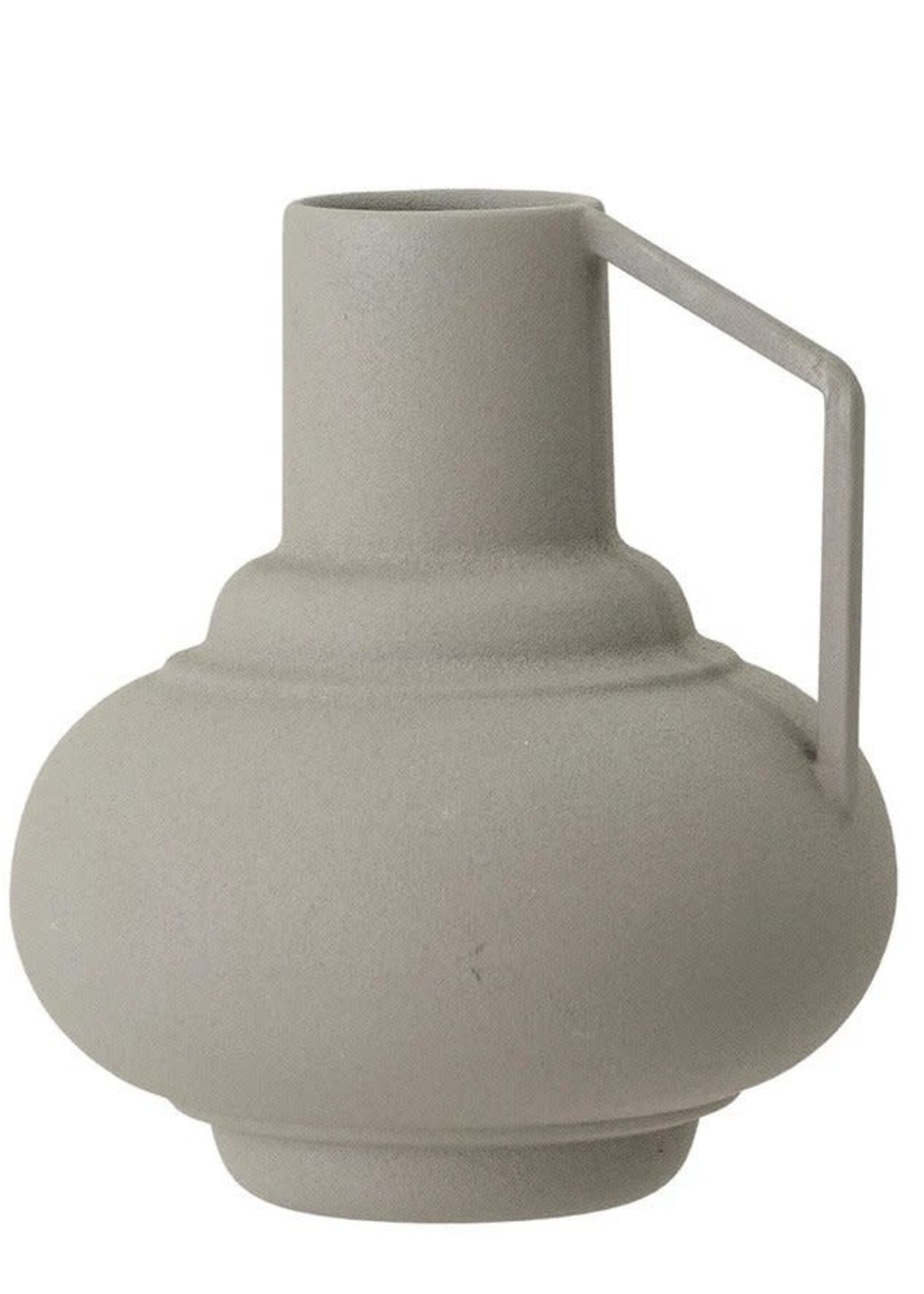 Metal Vase W/ Handle - Matte Sage