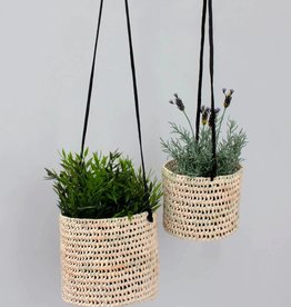 Open Weave Hanging Basket, Black - Small