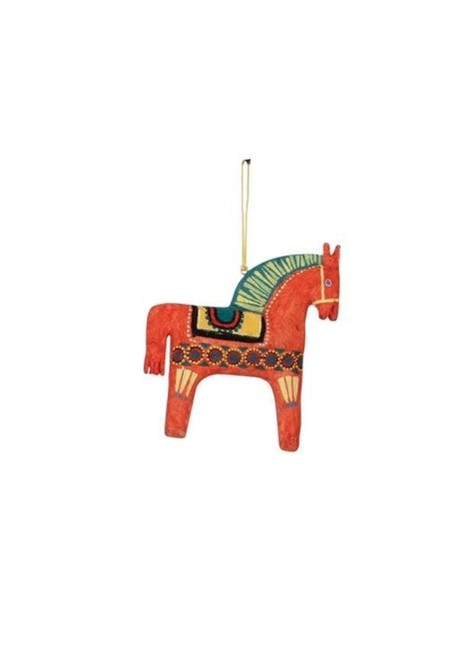 Hand-Painted Paper Mache Horse Ornament