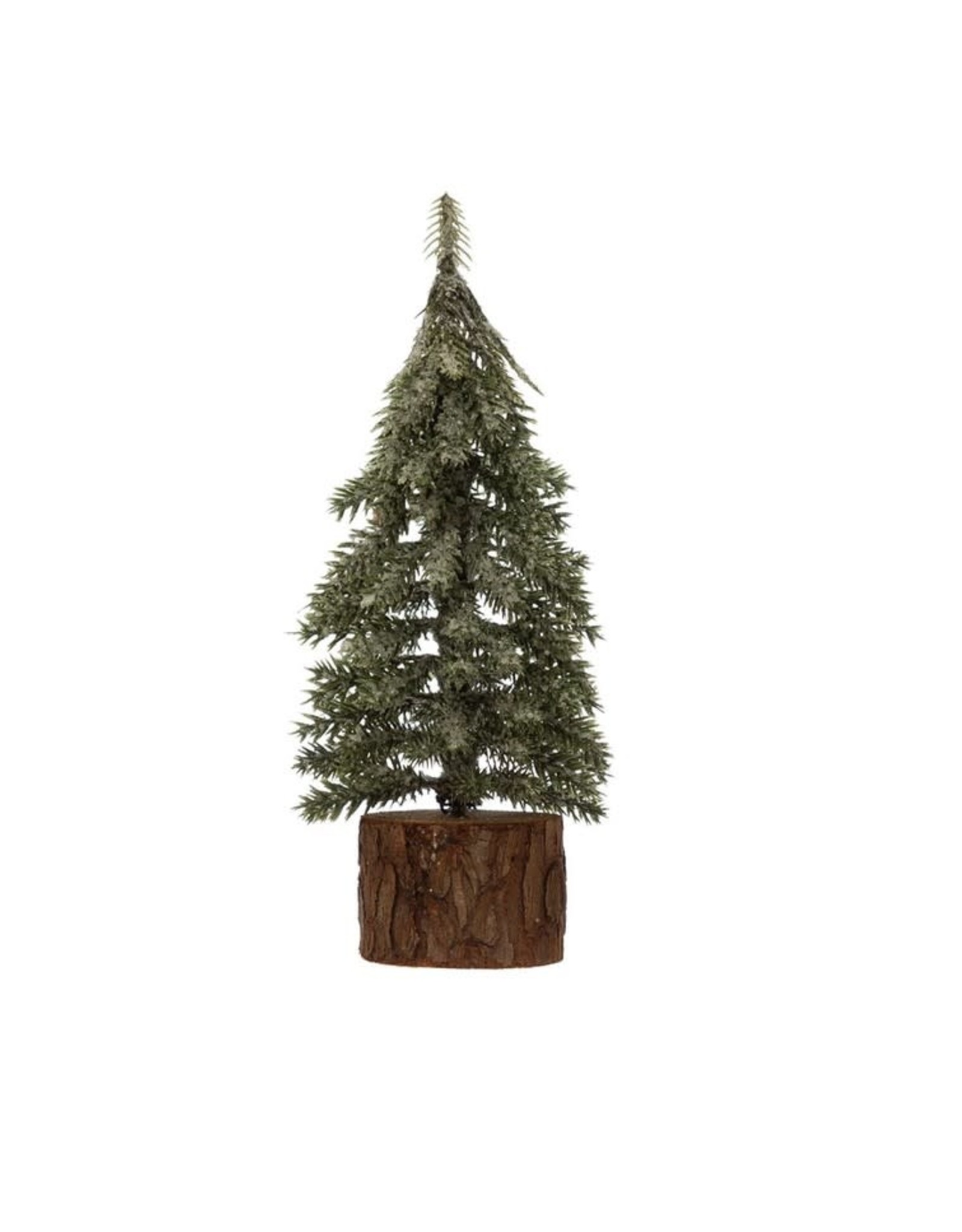 Faux Fir Tree with Wood Slice Base