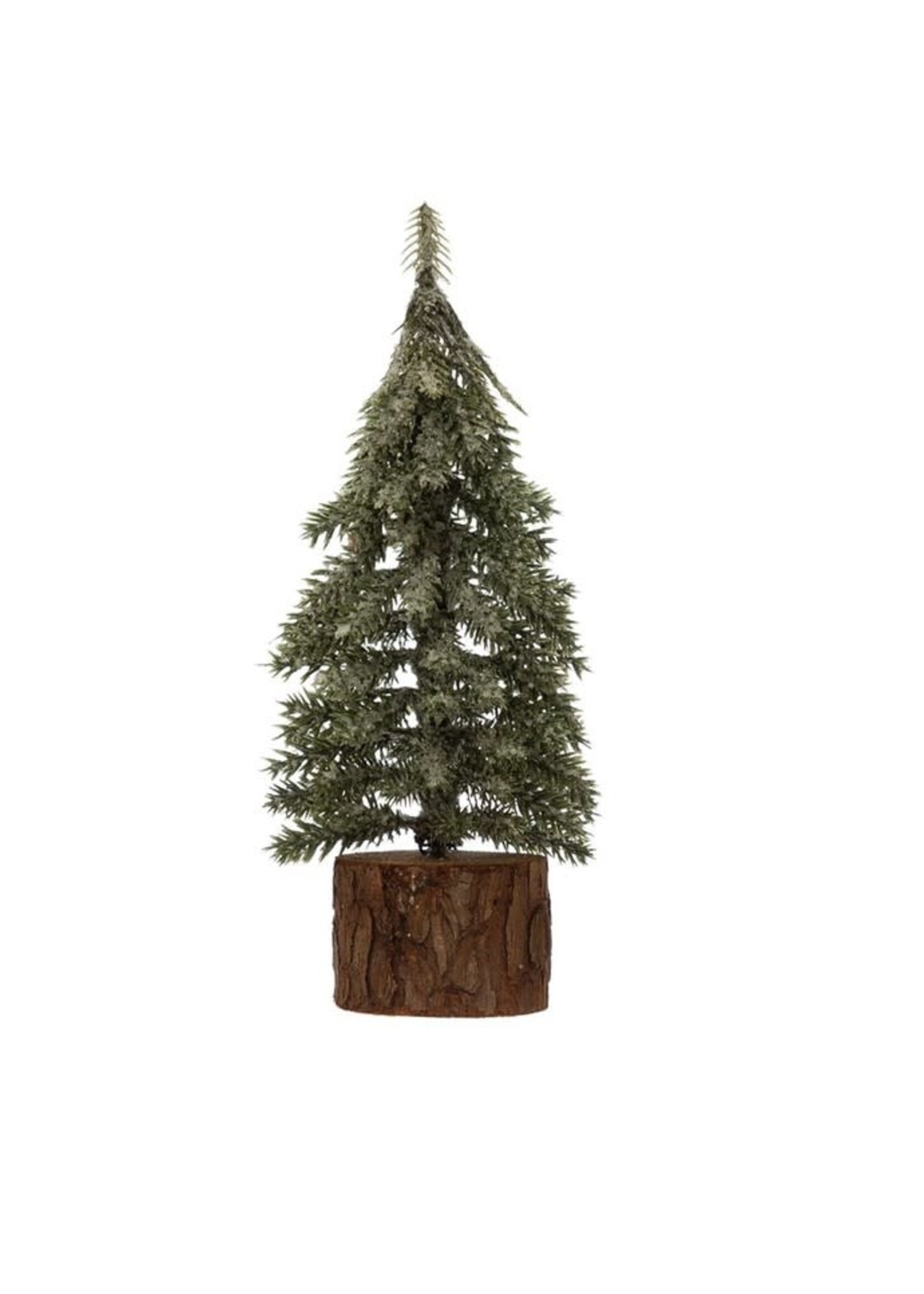 Faux Fir Tree with Wood Slice Base