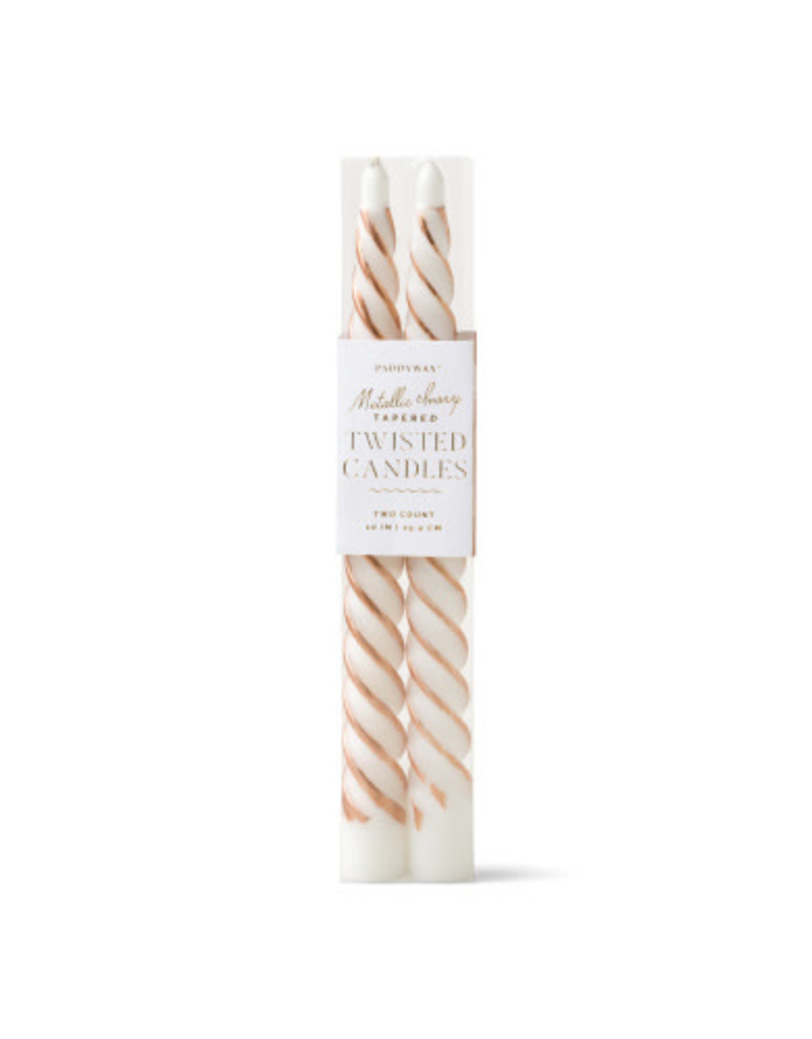 Twisted Candles Metallic Ivory