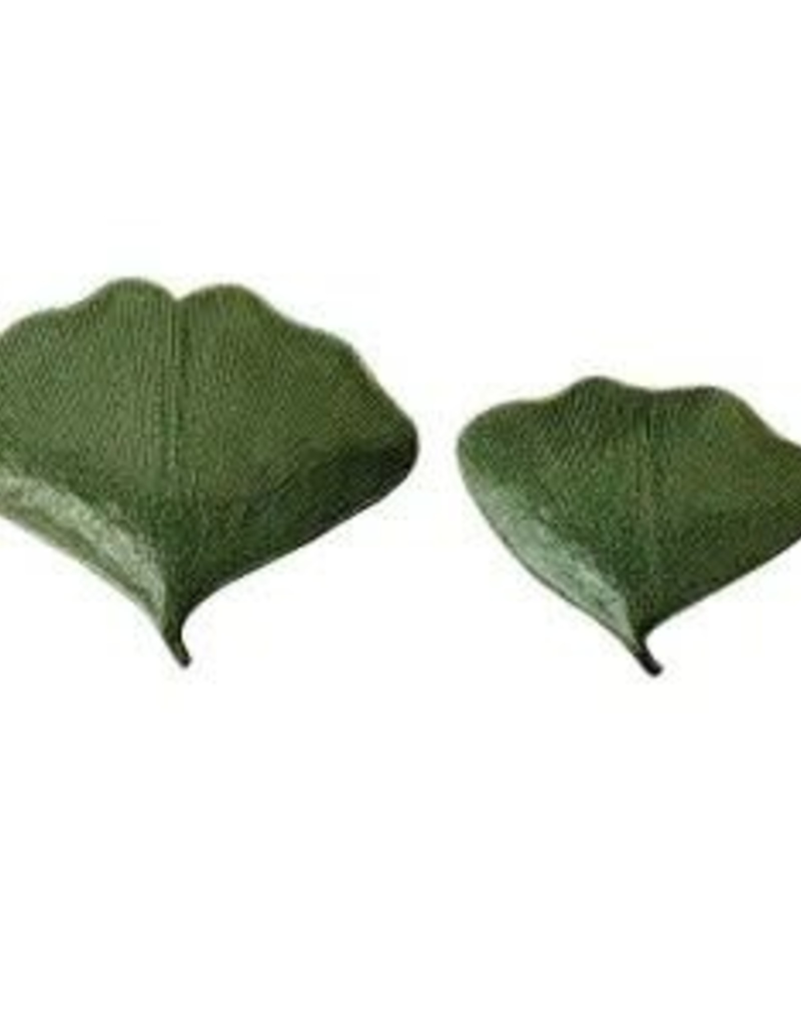 Gingko Leaf Shaped Plates, Reactive Glaze, Set of 2