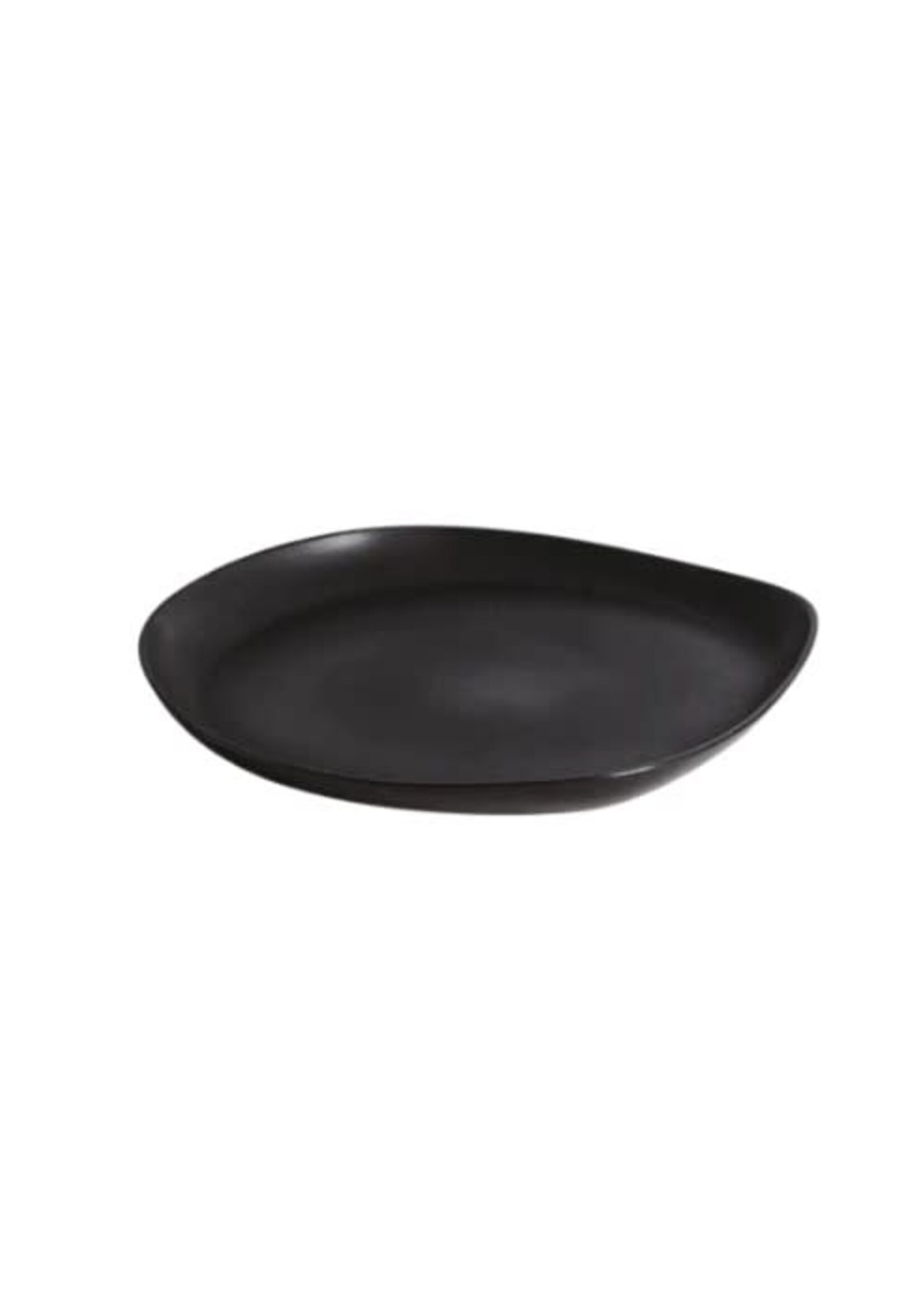 Stoneware Round Serving Platter- Black Matte