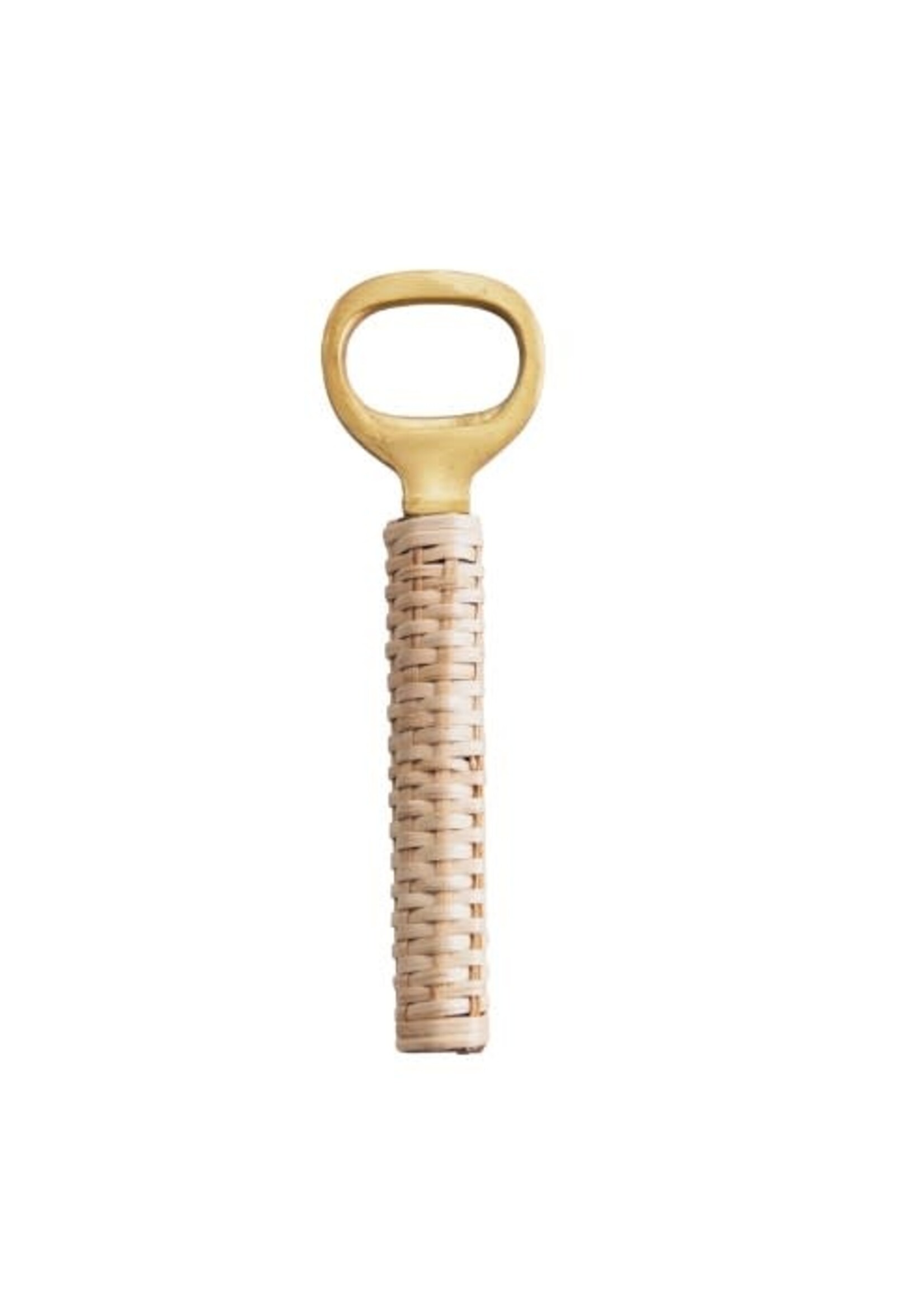 Brass Bottle Opener w/ Bamboo Wrapped Handle