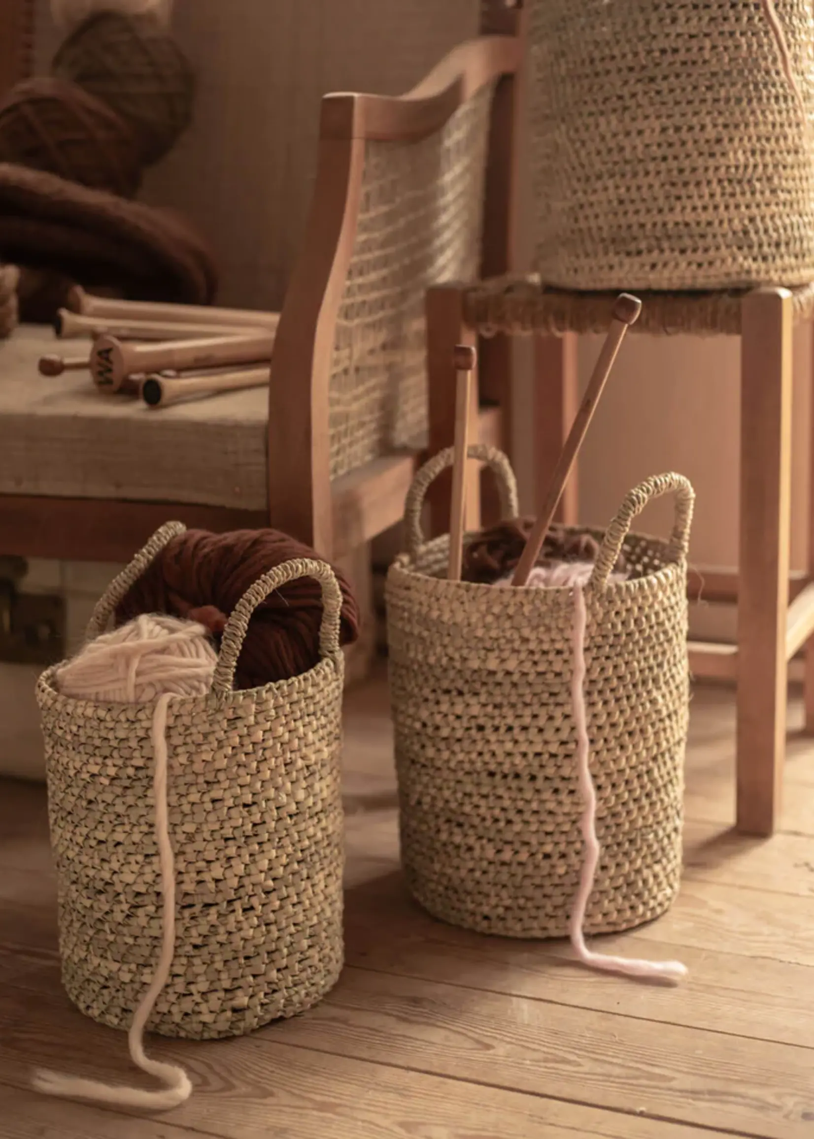 Panier Cylindrique Tressé