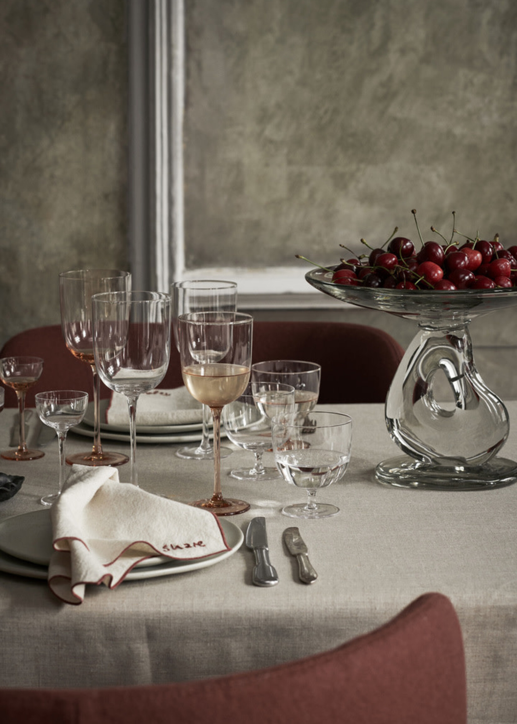 Ferm Living Verres à Vin Blanc - Lot de 2 - Rosé