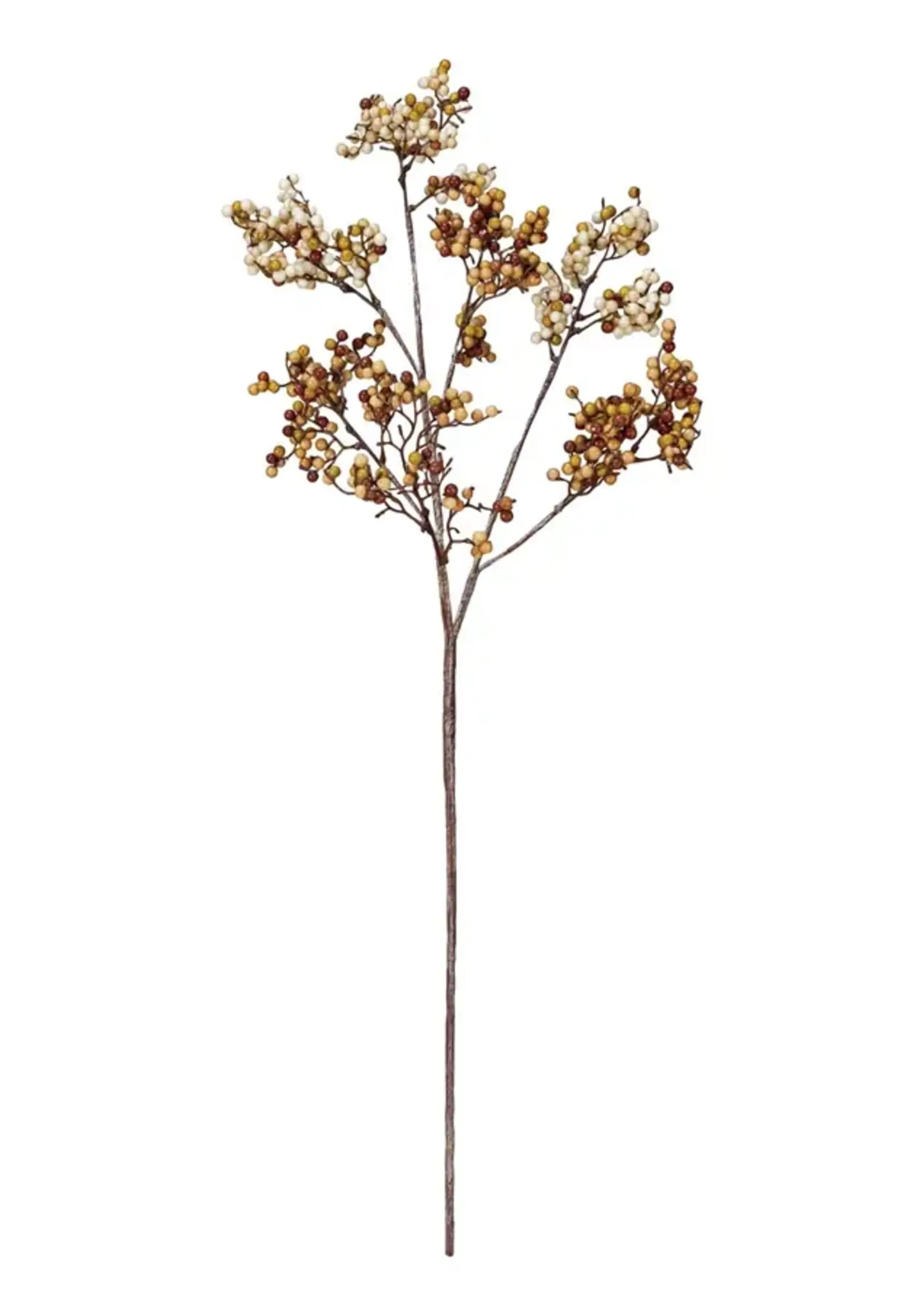 Faux Berry Stem, Cream and Tan