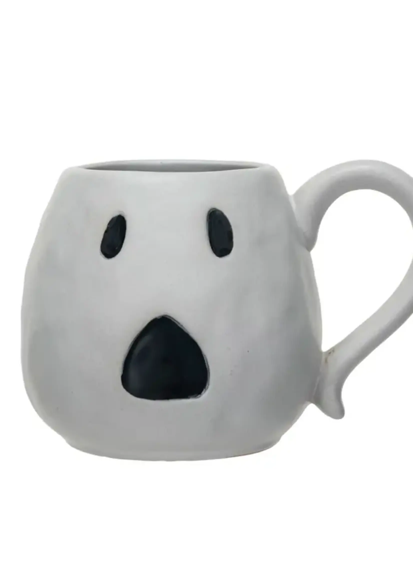 Debossed Stoneware Ghost Shaped Mug