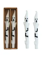 Ghost Shaped Candles with Bats - Set of Two