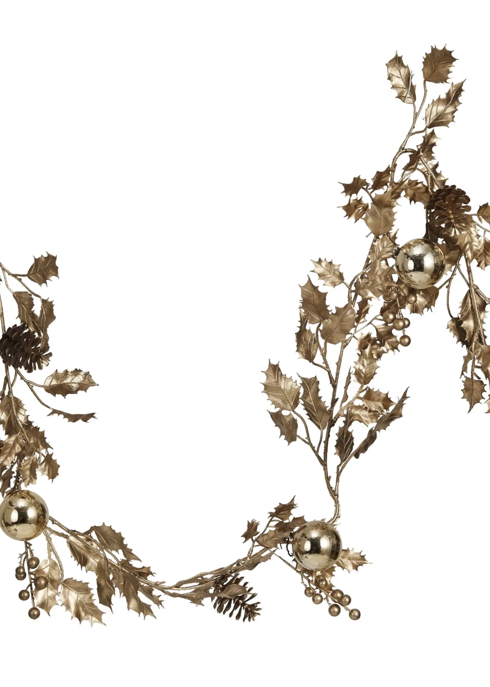 Pincone and Greens Garland. Golden