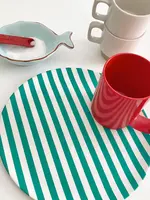 Xenia Taler Dinner Plate Green Stripes