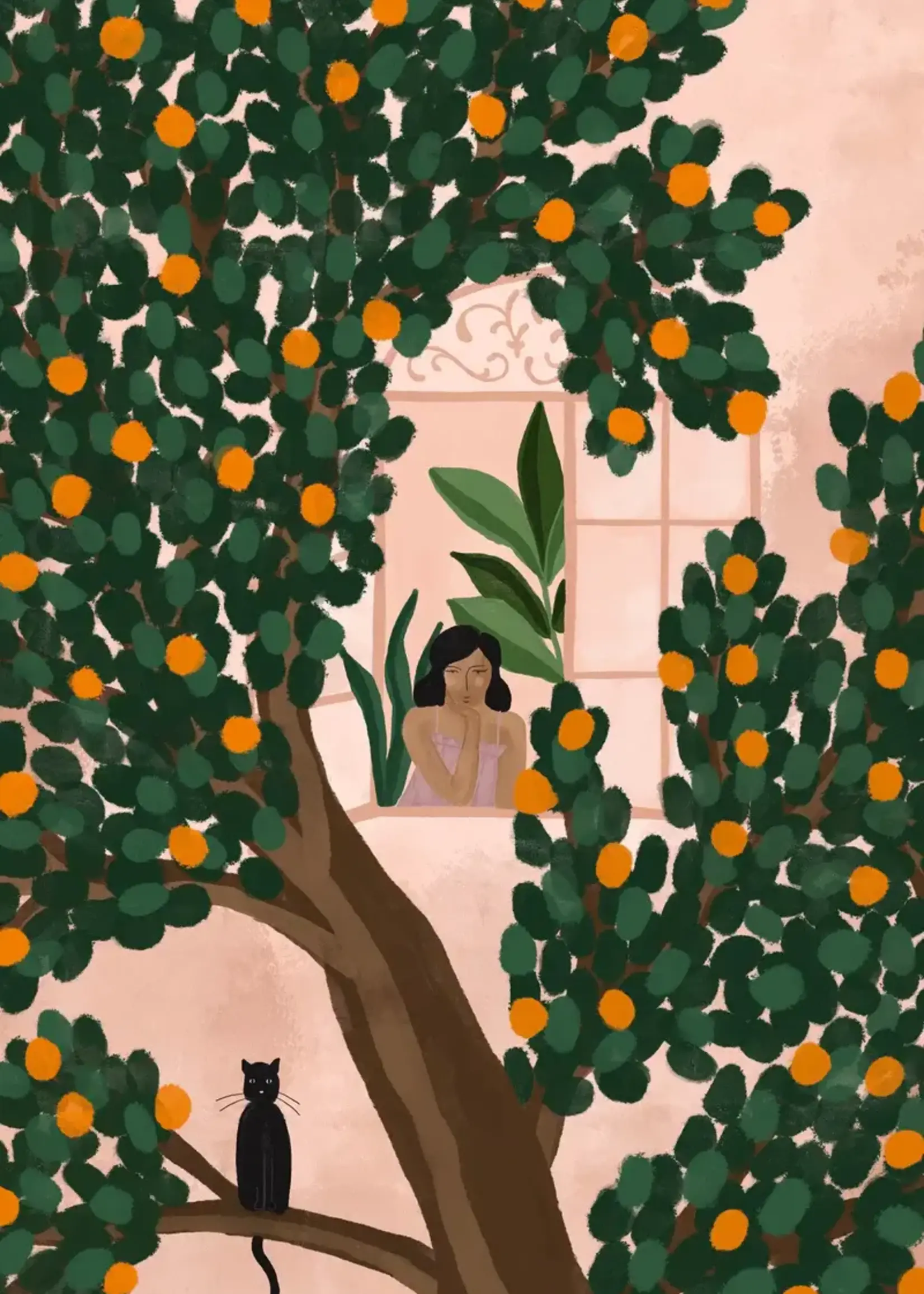 Mimi & August Oranger - Illustration Murale
