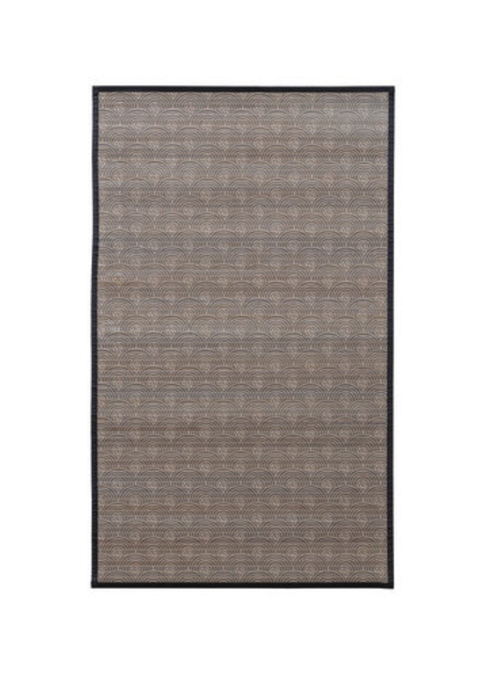 Tapis en Bambou avec Motif Festonné et Dos en Tissu