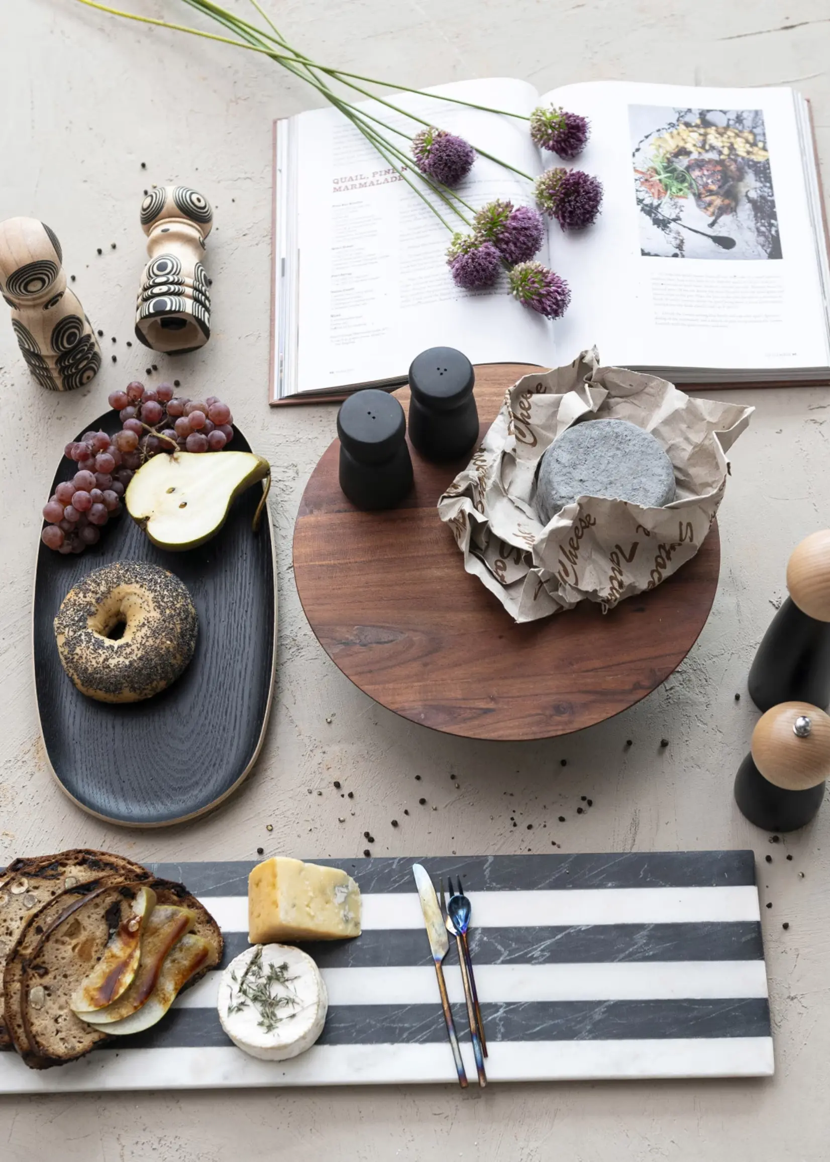 Marble Cheese/Serving Board with Stripes