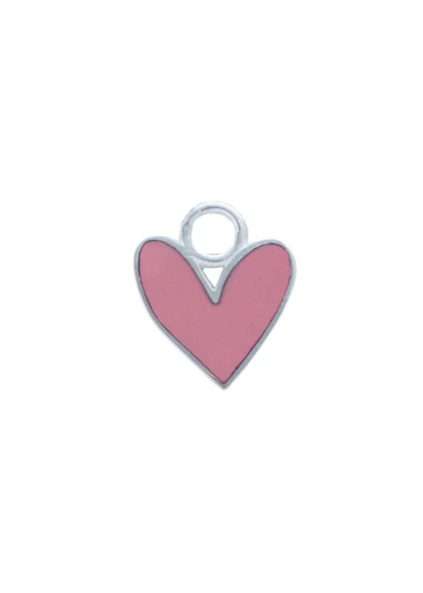 Ken & Jame Charm Pink Heart Silver