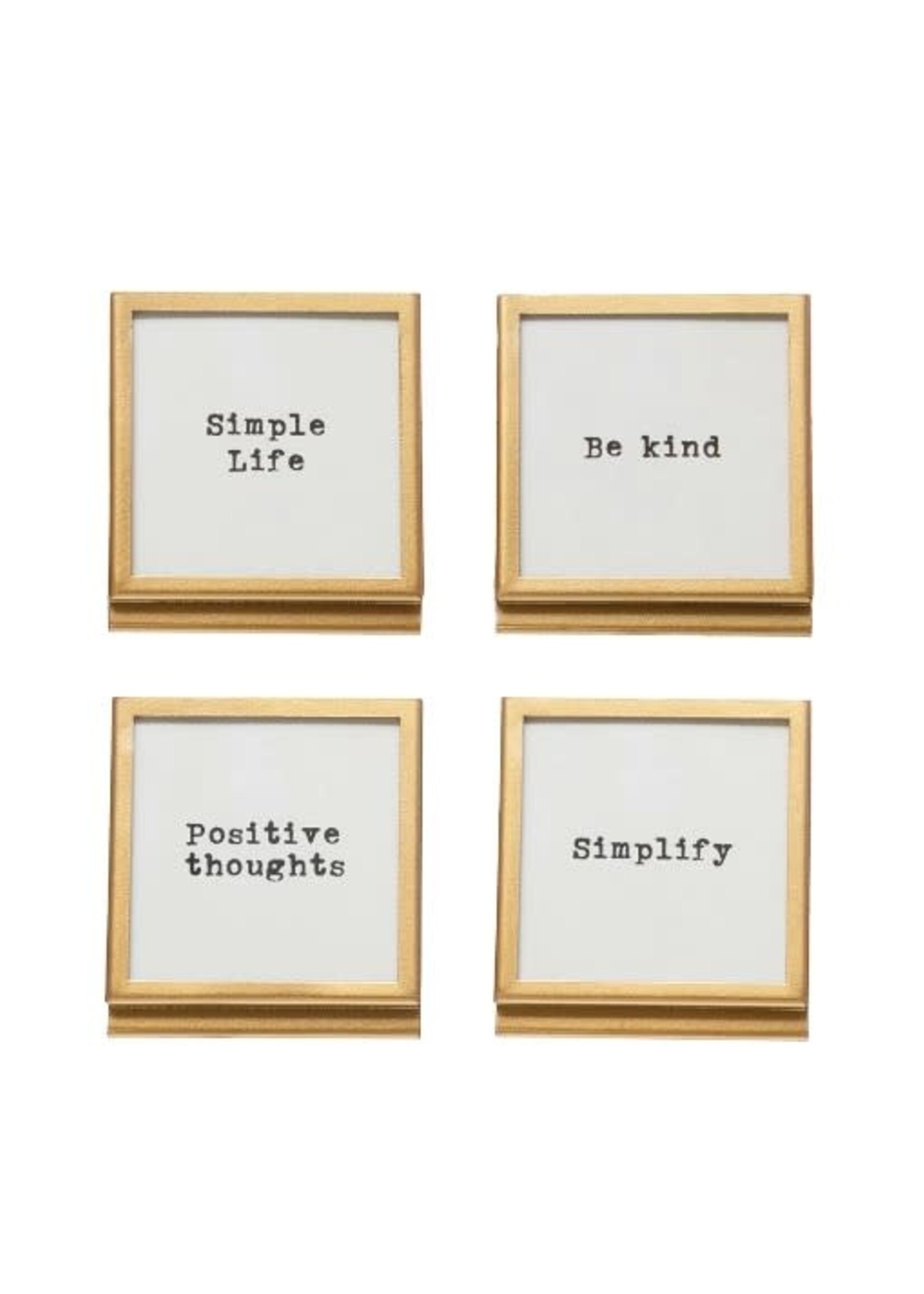 Gold Square Frame with Text - (Choose Style)