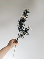 Branche Artificielle de Feuillages et Baies - Blanche