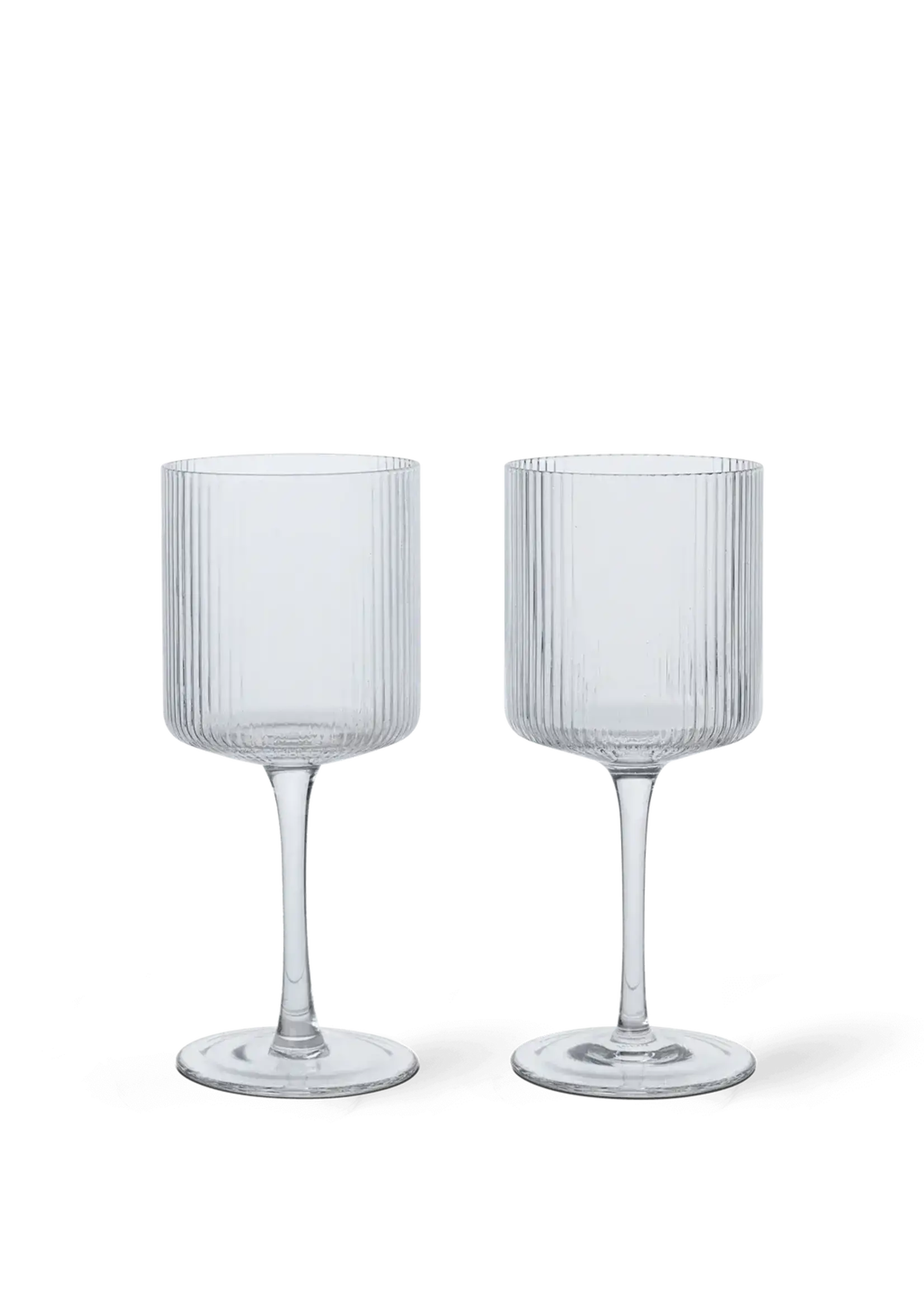 Ferm Living Verres Vin Blanc Ripple - Ensemble de 2