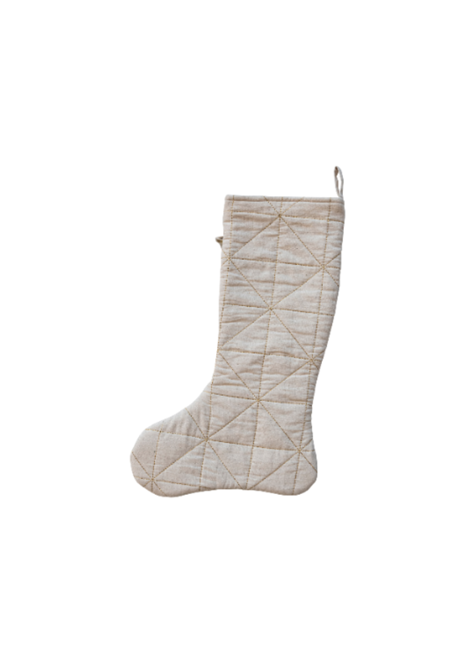 Golden Quilted Christmas Stocking
