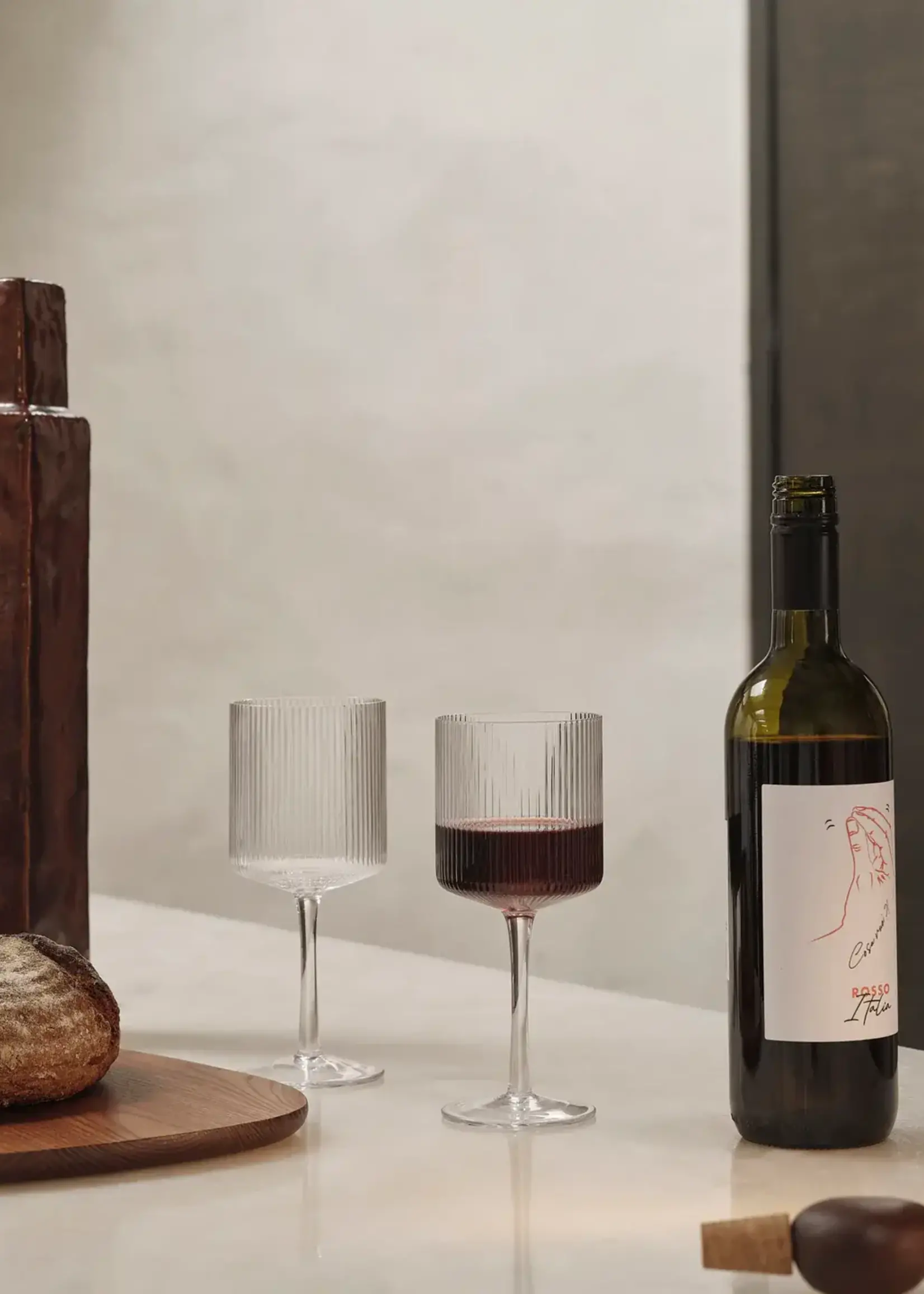 Ferm Living Ripple White Wine Glasses - Set of 2