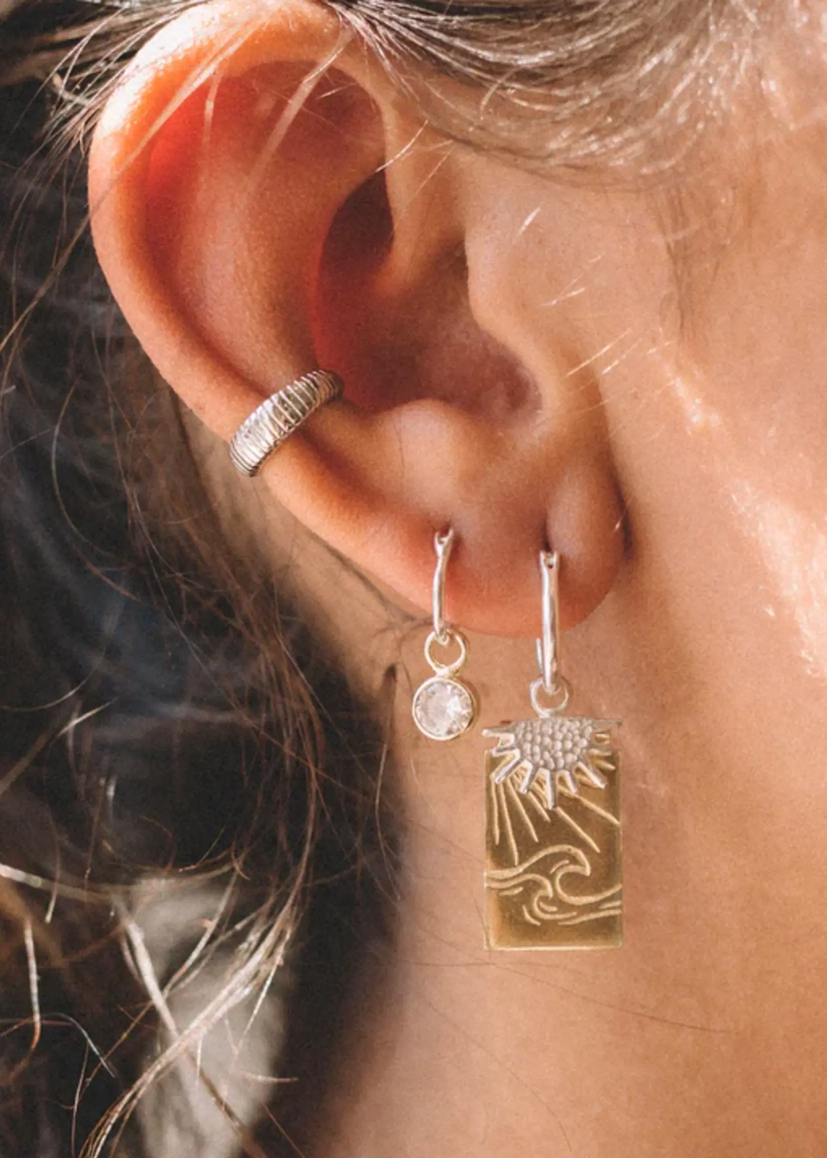 Ken & Jame Charm Half-Sun - Silver