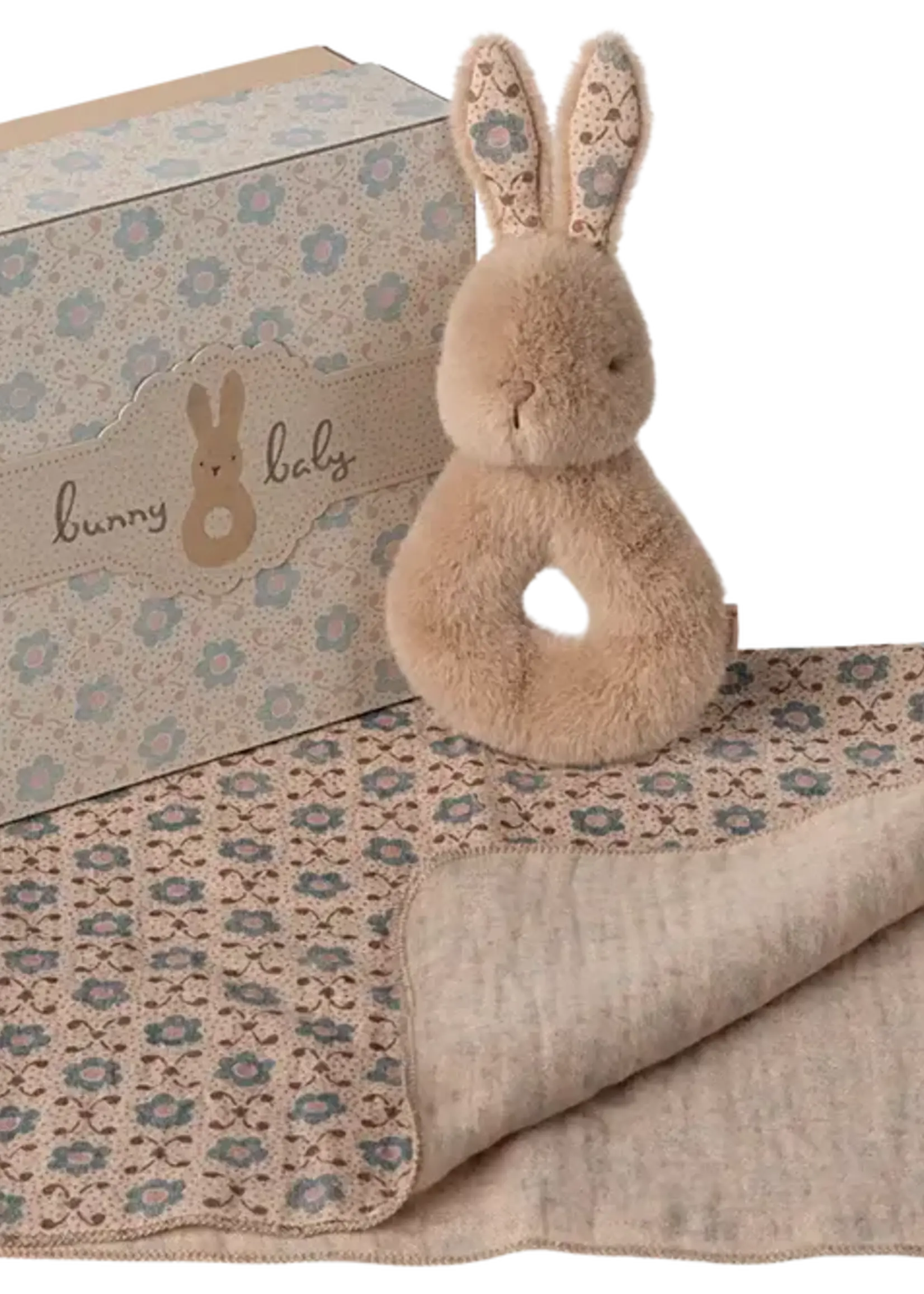 Rabbit Rattle Set - Cream Peach