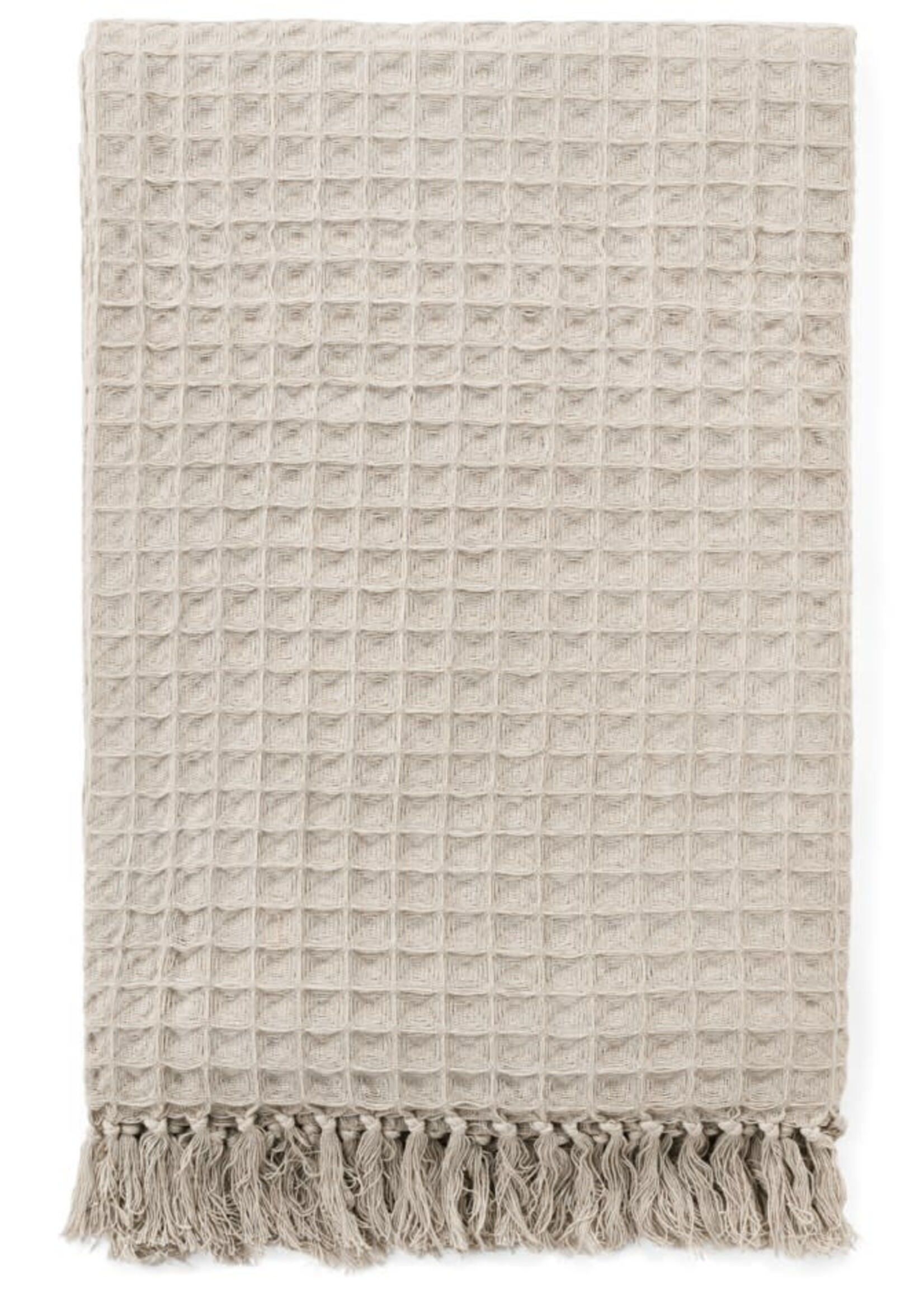 Waffle Throw Cotton Beige