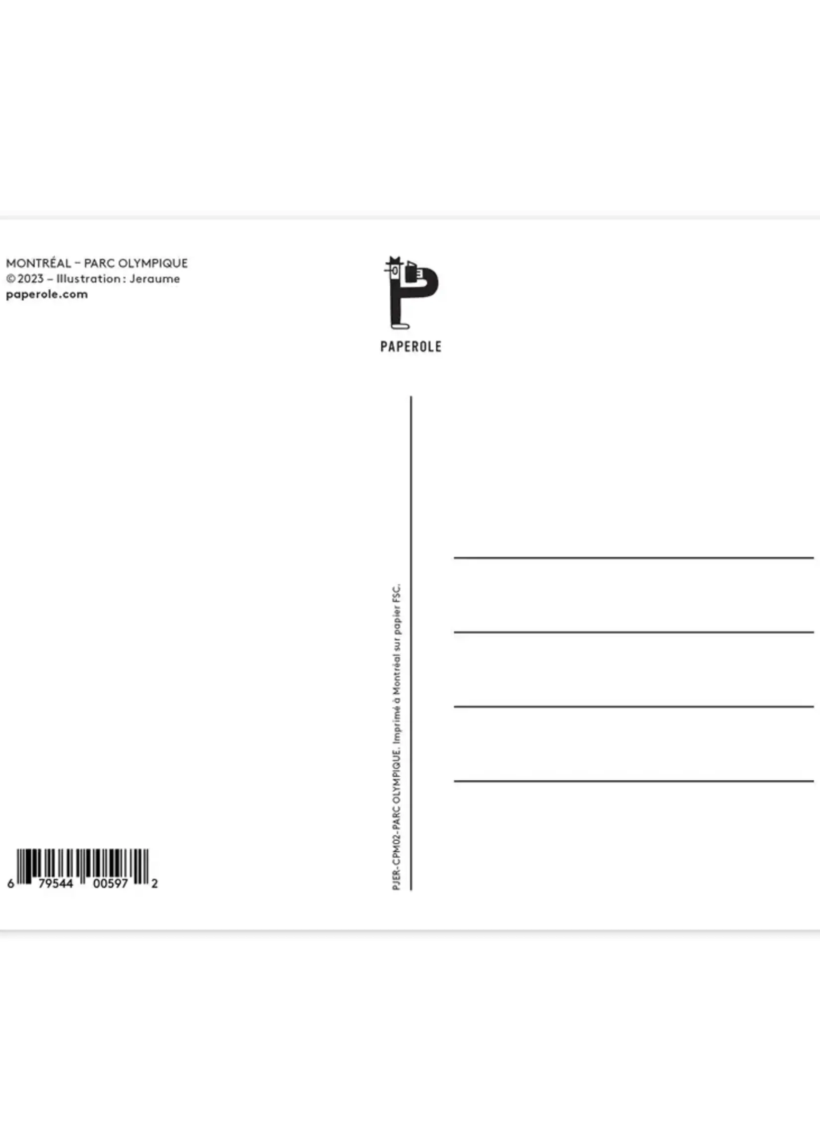 Paperole Carte Postale - Parc Olympique