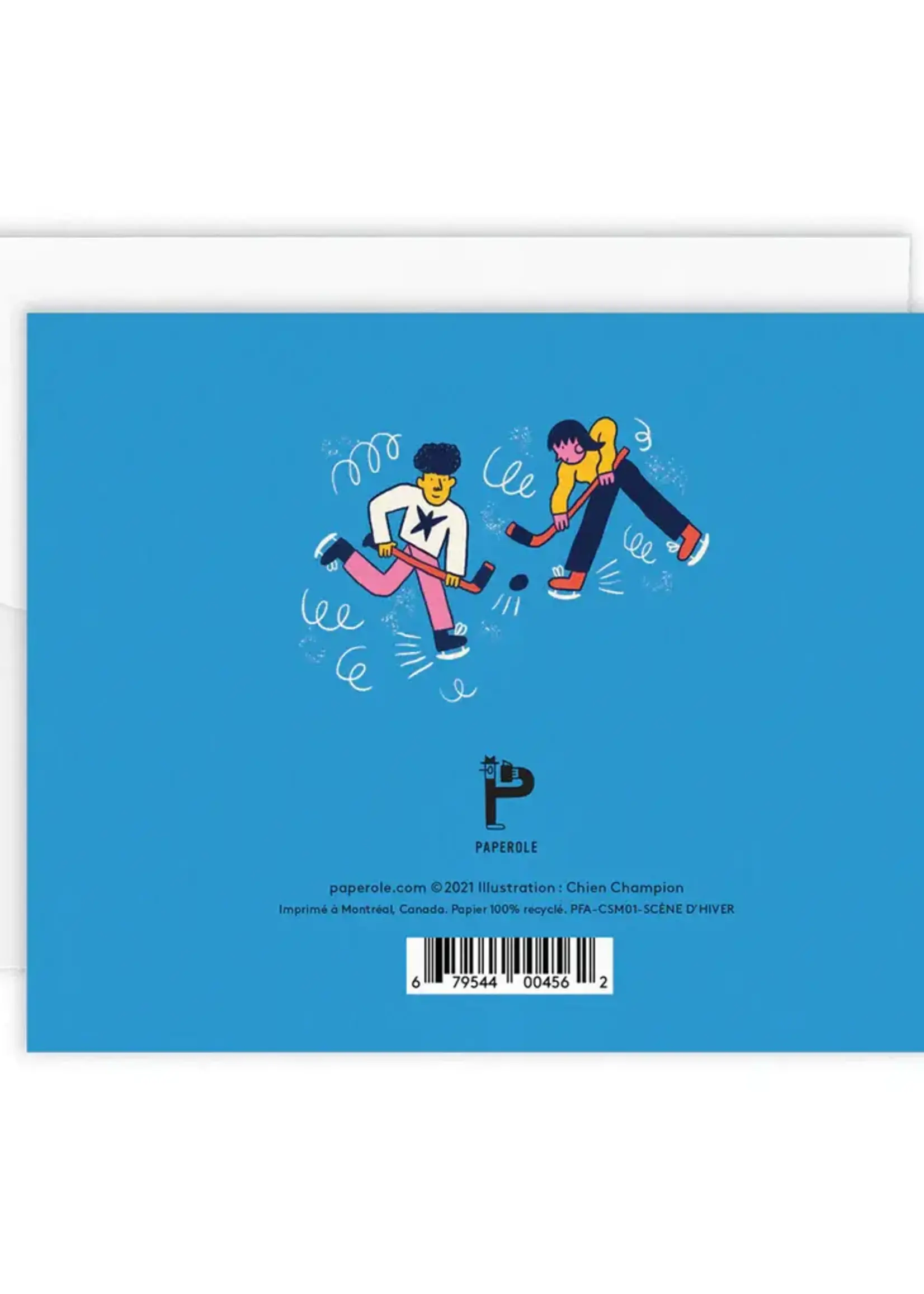 Paperole Greeting Card - Scène d'Hiver