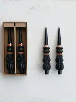 Cat with Witch Hat Taper Candles - Set of 2