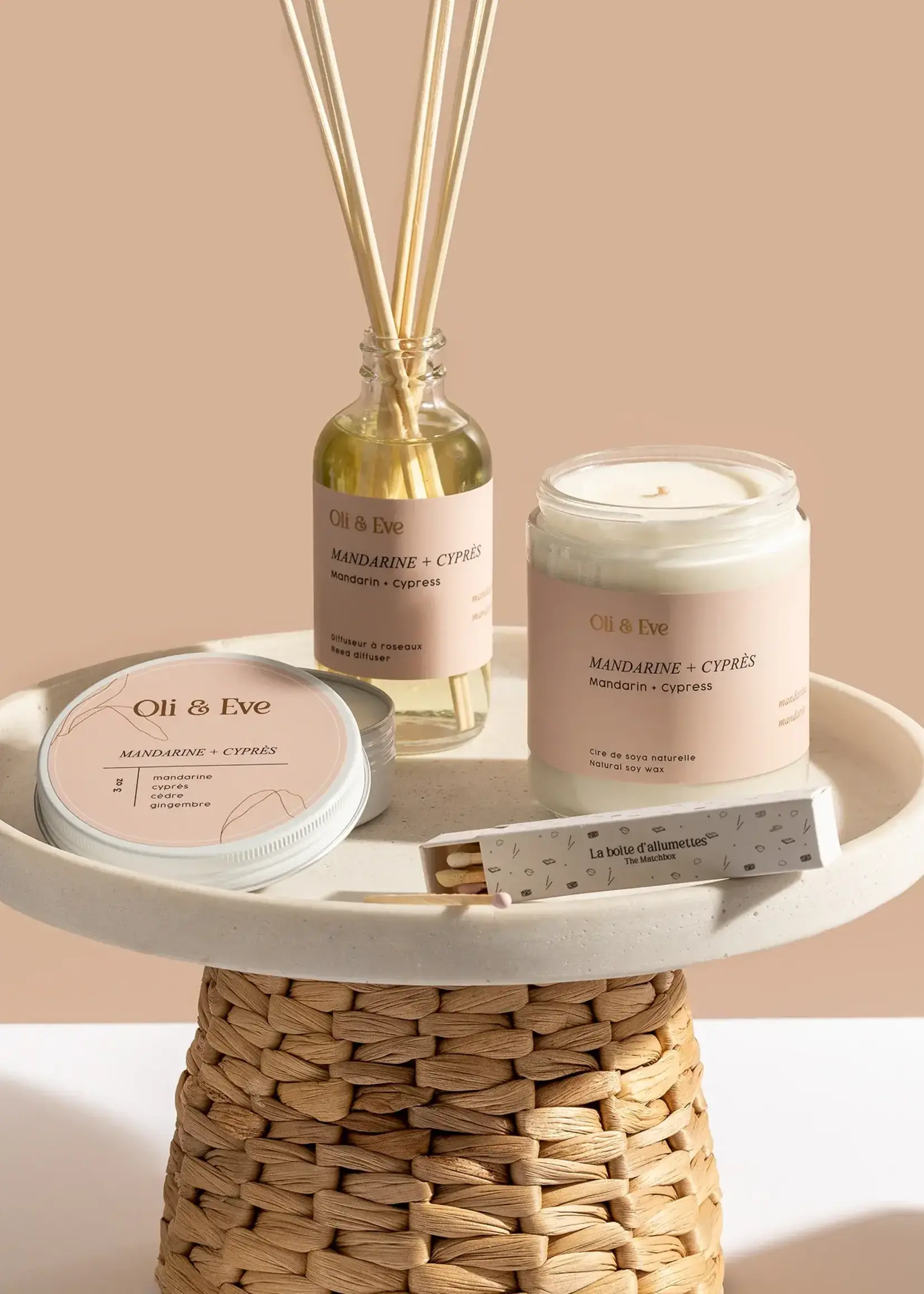 Oli & Eve Diffuseurs à Roseaux - Mandarine & Cyprès