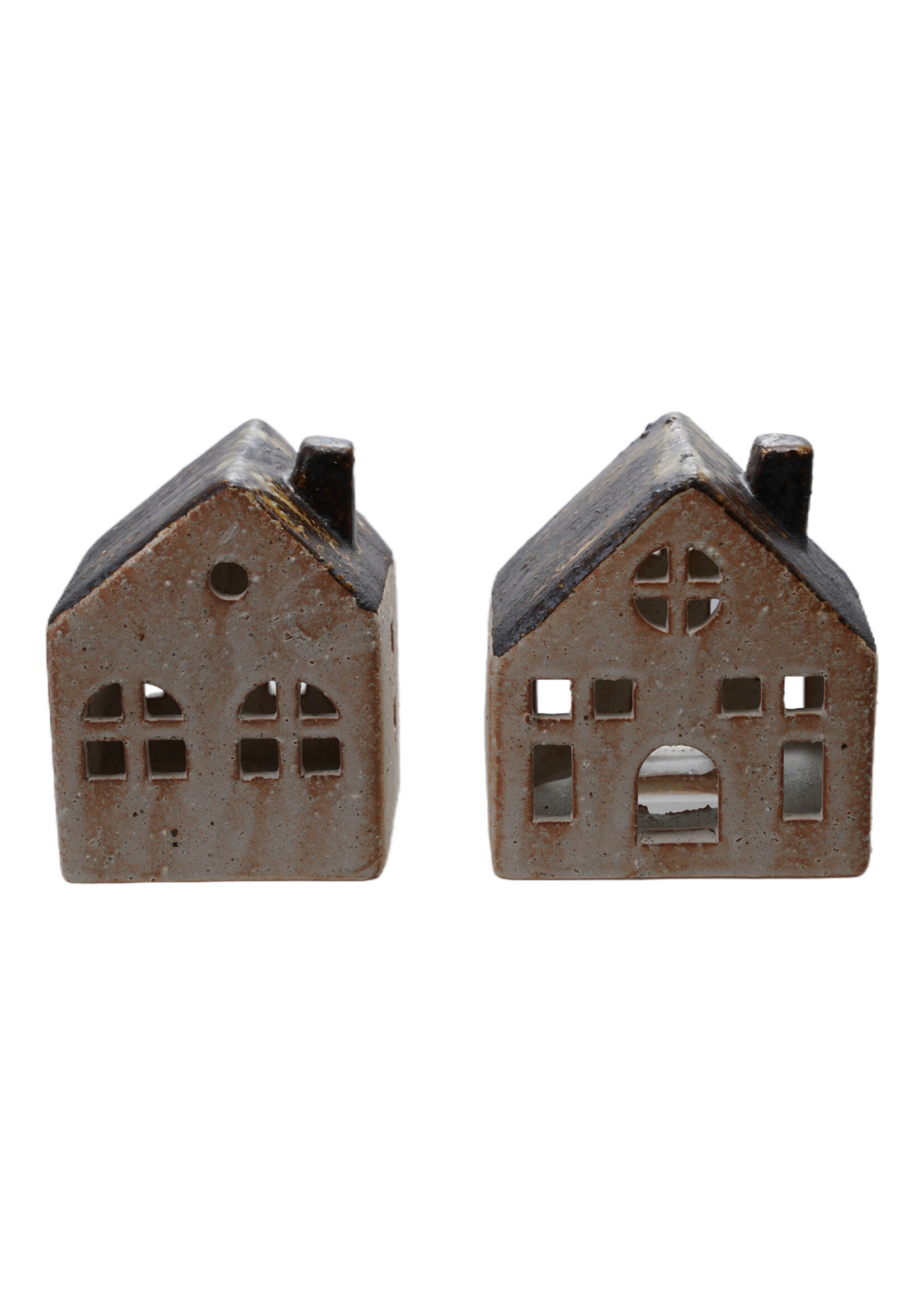 Tiny Stoneware House White & Black