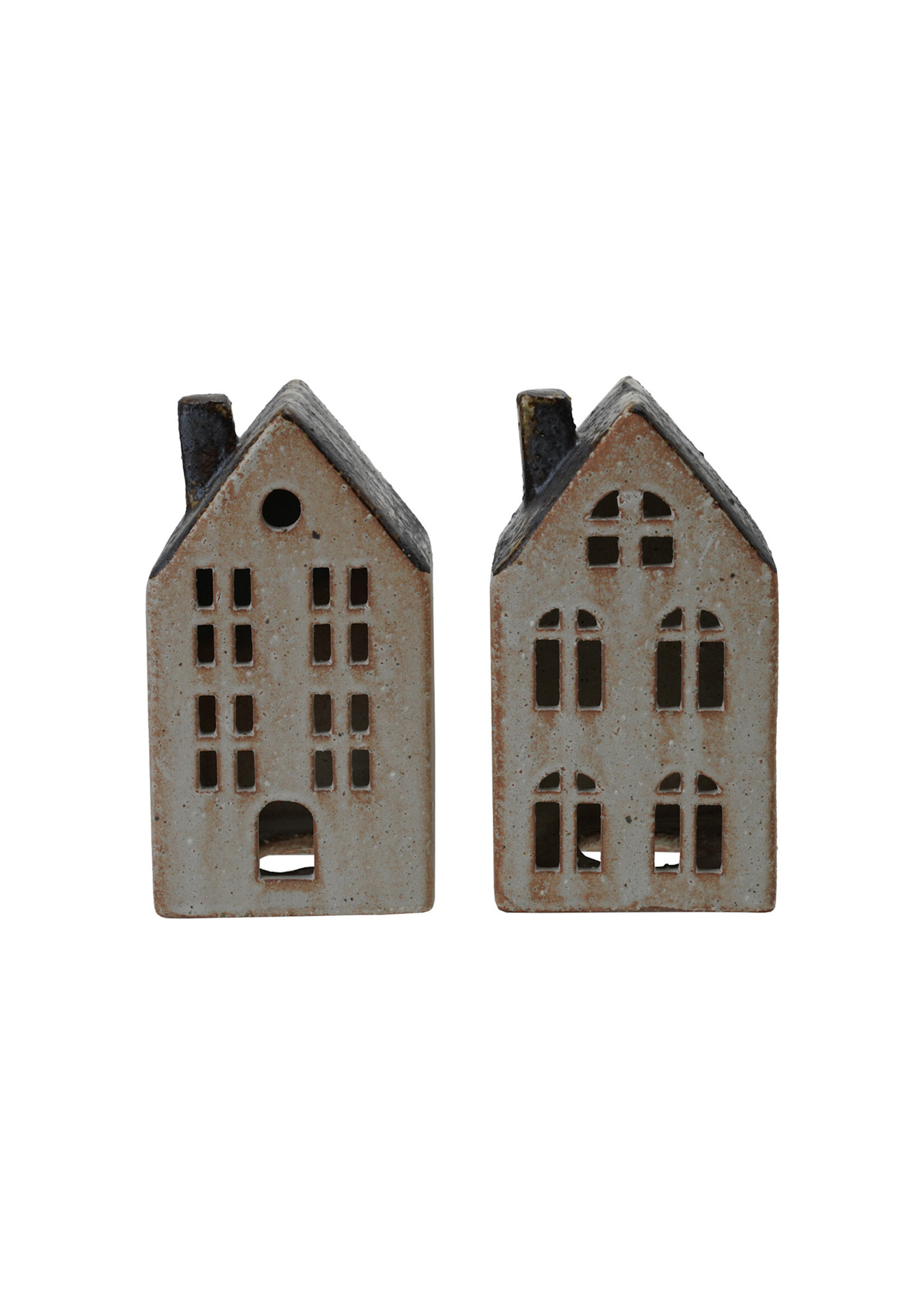 Small Stoneware House White & Black