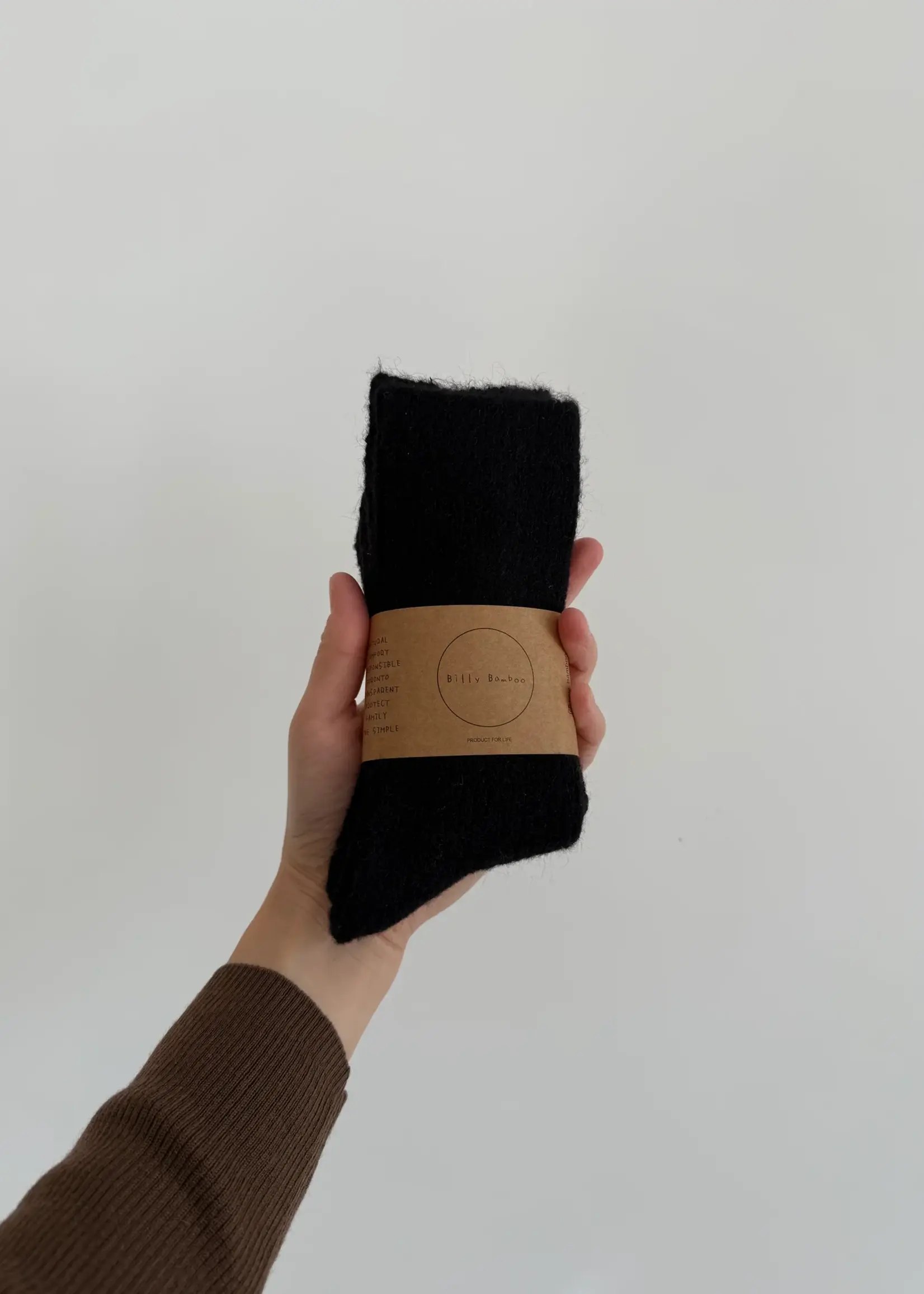 Billy Bamboo Alpaca Cabin Socks - Black
