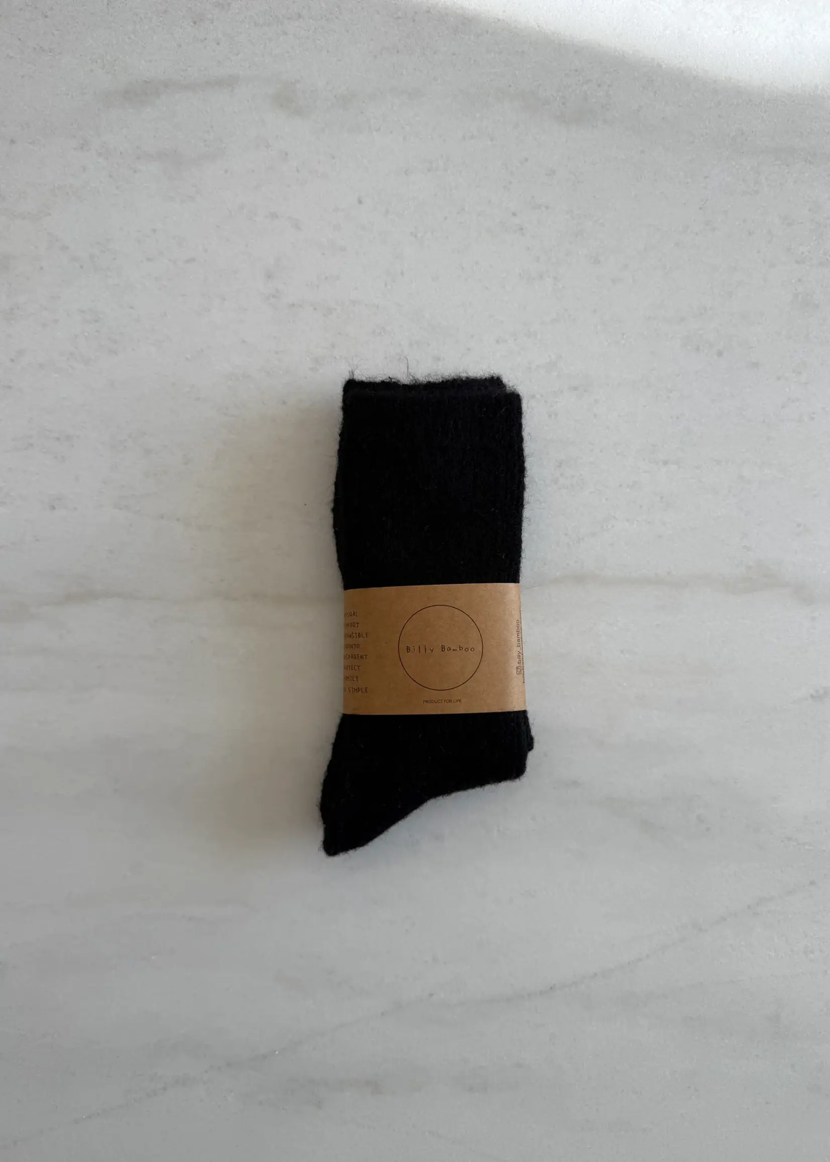 Billy Bamboo Alpaca Cabin Socks - Black